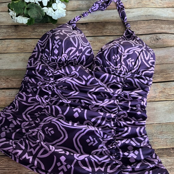Lands' End Other - Lands' End Purple Print Tankini Top Size 14